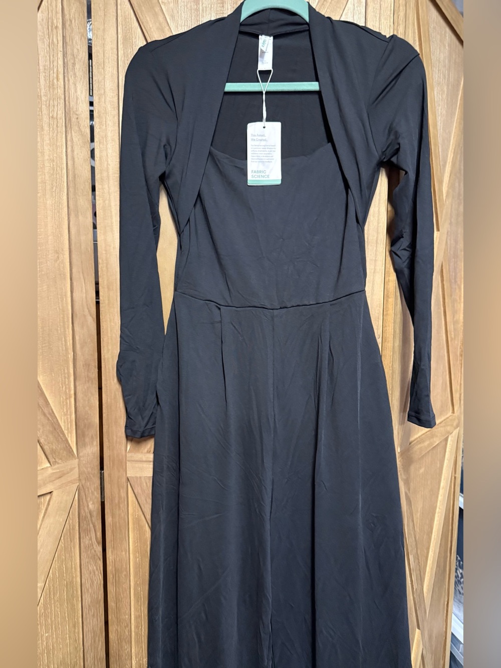 HALARA NWT Black Long-Sleeve Jumpsuit Sexy Open Back Size Small - Picture 3 of 6